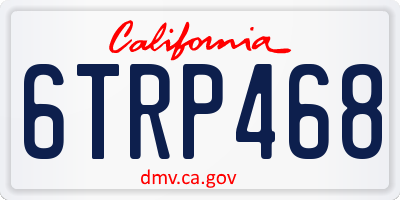 CA license plate 6TRP468