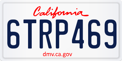 CA license plate 6TRP469