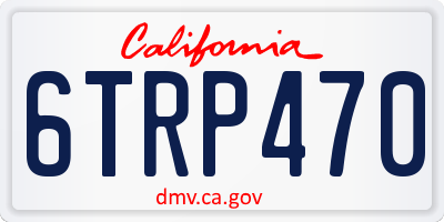 CA license plate 6TRP470