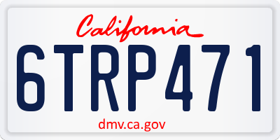 CA license plate 6TRP471