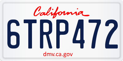 CA license plate 6TRP472