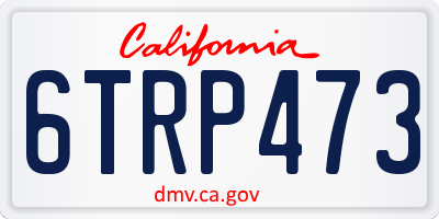 CA license plate 6TRP473