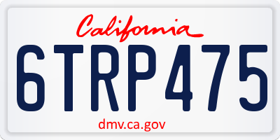 CA license plate 6TRP475
