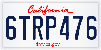 CA license plate 6TRP476