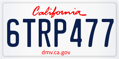 CA license plate 6TRP477