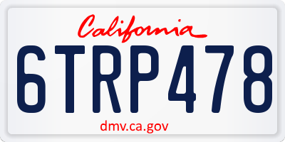 CA license plate 6TRP478