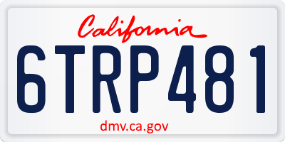 CA license plate 6TRP481