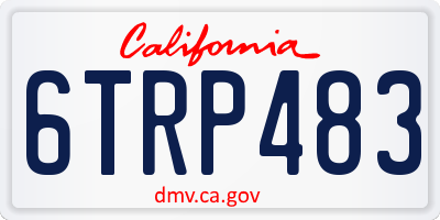CA license plate 6TRP483