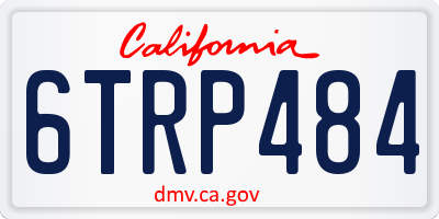 CA license plate 6TRP484