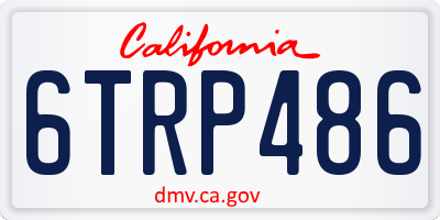 CA license plate 6TRP486