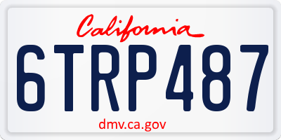 CA license plate 6TRP487