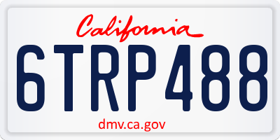 CA license plate 6TRP488