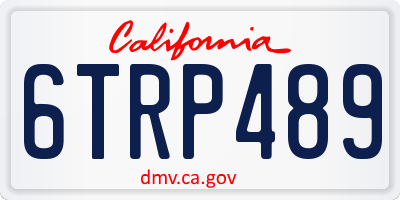 CA license plate 6TRP489