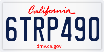 CA license plate 6TRP490