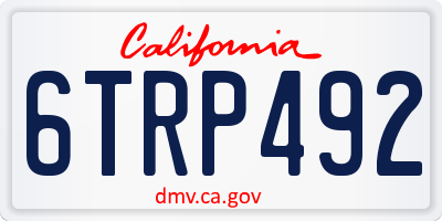 CA license plate 6TRP492