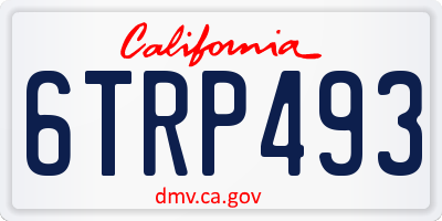 CA license plate 6TRP493