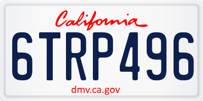 CA license plate 6TRP496