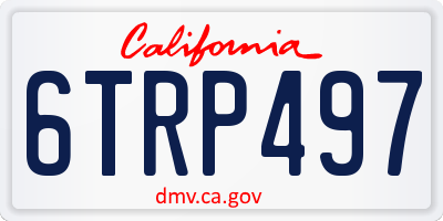 CA license plate 6TRP497