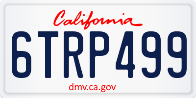 CA license plate 6TRP499