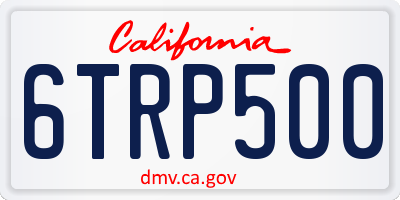 CA license plate 6TRP500