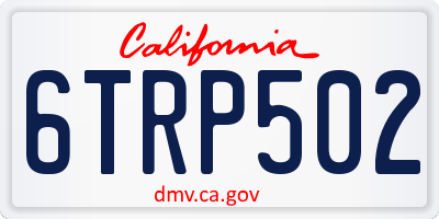 CA license plate 6TRP502