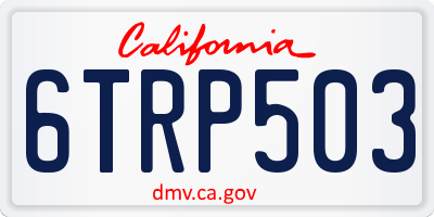 CA license plate 6TRP503