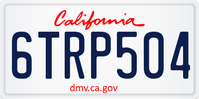 CA license plate 6TRP504