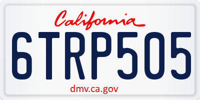 CA license plate 6TRP505