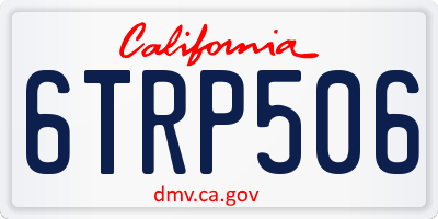 CA license plate 6TRP506