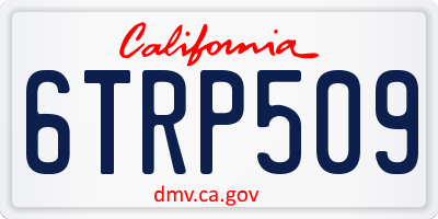 CA license plate 6TRP509