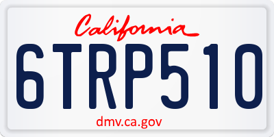 CA license plate 6TRP510