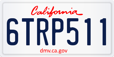 CA license plate 6TRP511