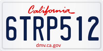 CA license plate 6TRP512