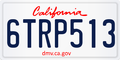 CA license plate 6TRP513