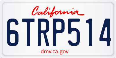CA license plate 6TRP514