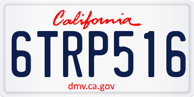 CA license plate 6TRP516