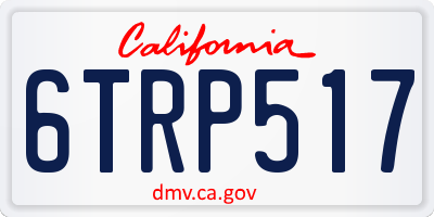 CA license plate 6TRP517