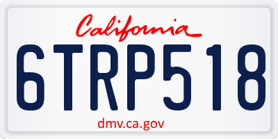 CA license plate 6TRP518