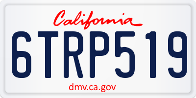 CA license plate 6TRP519
