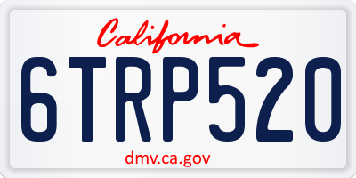 CA license plate 6TRP520