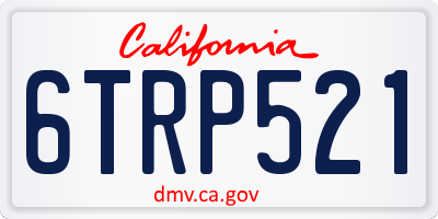 CA license plate 6TRP521