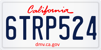 CA license plate 6TRP524
