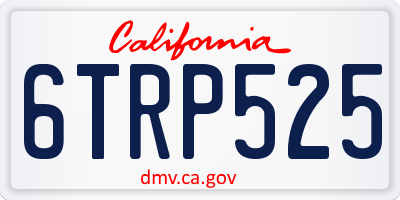 CA license plate 6TRP525