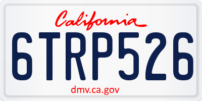 CA license plate 6TRP526