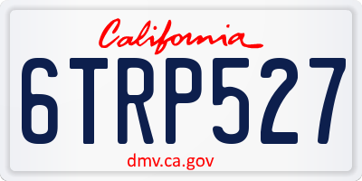 CA license plate 6TRP527