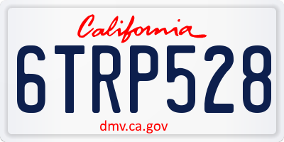 CA license plate 6TRP528