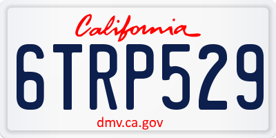 CA license plate 6TRP529