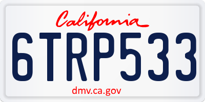 CA license plate 6TRP533