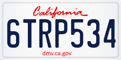 CA license plate 6TRP534