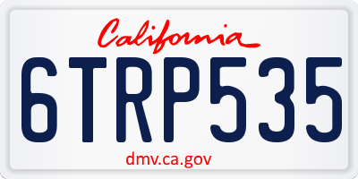 CA license plate 6TRP535